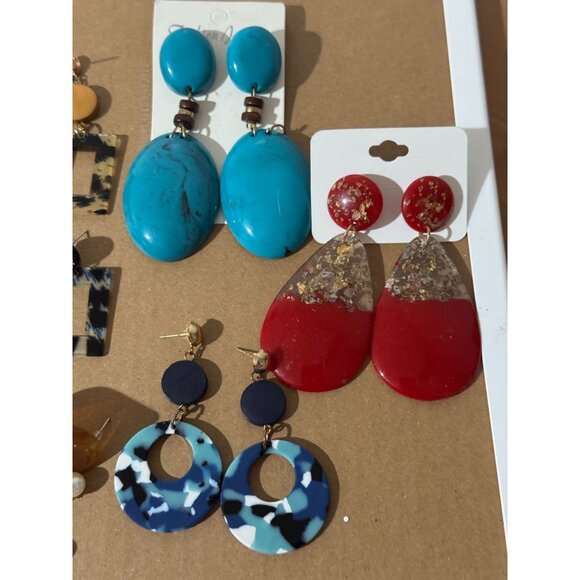 Beonon Trendy Resin Statement Earrings Set โ 14 Unique Pairs for Women - Picture 3 of 4